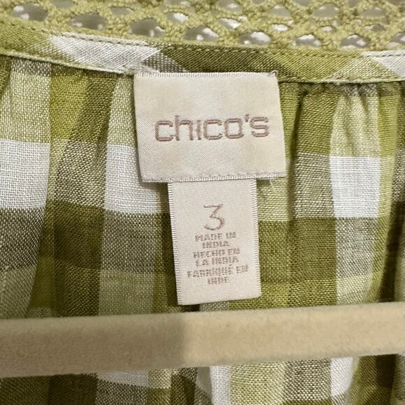 Chicos crochet Gingham Boho Blouse XL 3 - Picture 8 of 8